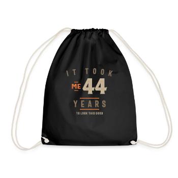 44. Geburtstag Ich brauchte 44 Jahre alt - Turnbeutel - Schwarz - Vorne