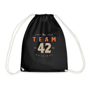 42. Geburtstag Team 42 Jahre alt - Turnbeutel - Schwarz - Vorne