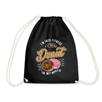 Ich stehe auf Fitness Fit'ness Donut In My Mouth - Turnbeutel - Schwarz - Vorne