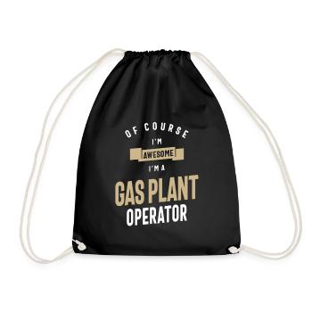 Gas Plant Operator Job Occupation Birthday Worker - Drawstring Bag - black - Front