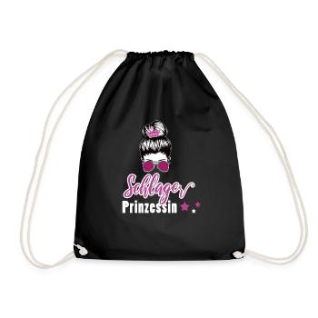 Schlagerprinzessin Schlagerfan Schlager Geschenk - Turnbeutel - Schwarz - Vorne