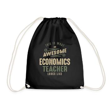 Funny Awesome Economics Teacher Job Occupation - Drawstring Bag - black - Front