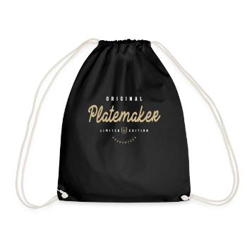 Platemaker Funny Job Title Profession Birthday - Drawstring Bag - black - Front