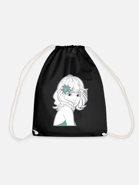 Manga Girl Anime - Turnbeutel - Schwarz