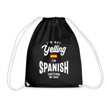 Ich schreie nicht, ich bin spanischer lustiger amerikanischer Stolz - Turnbeutel - Schwarz - Vorne