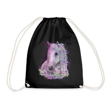 Motif de cheval Aquarelles Cavalier Cadeau - Sac de sport léger - noir - Devant