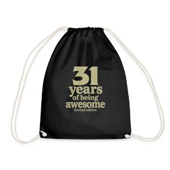 31 Jahre Awesome 31. Geburtstag - Turnbeutel - Schwarz - Vorne