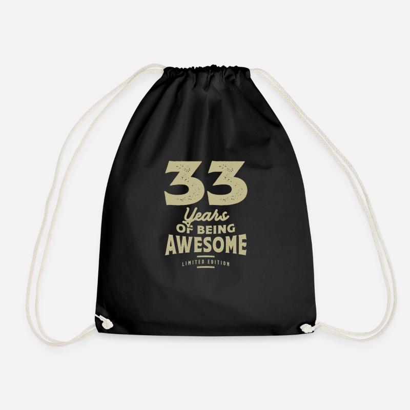 33 Jahre Awesome 33. Geburtstag - Turnbeutel - Schwarz