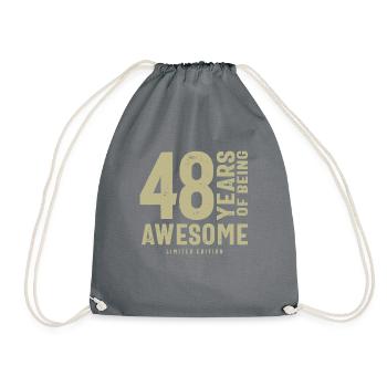 48 Jahre Awesome 48. Geburtstag - Turnbeutel - Grau - Vorne