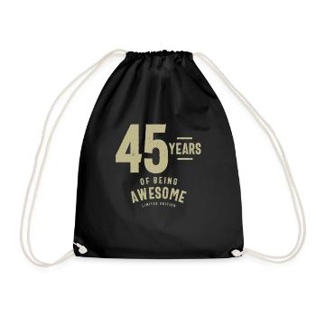 45 Jahre Awesome 45. Geburtstag - Turnbeutel - Schwarz - Vorne