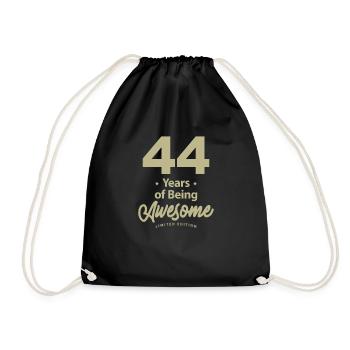 44 Jahre Awesome 44. Geburtstag - Turnbeutel - Schwarz - Vorne