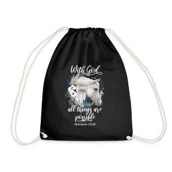 Citation chrétienne Cheval Motif Chevaux Cadeau - Sac de sport léger - noir - Devant