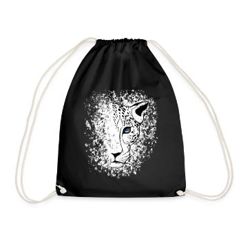 Snow Leopard Cool Big Cat - Drawstring Bag - black - Front