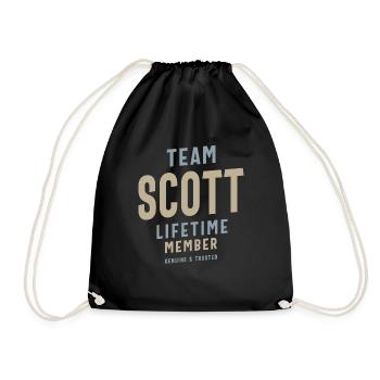 Team Scott Lifetime Member Personalisierter Name - Turnbeutel - Schwarz - Vorne
