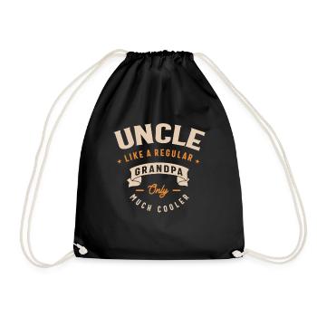 Uncle Like a Regular Grandpa Only Much Cooler - Drawstring Bag - black - Front