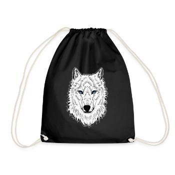 Polarwolf Wolf Blaue Augen - Turnbeutel - Schwarz - Vorne