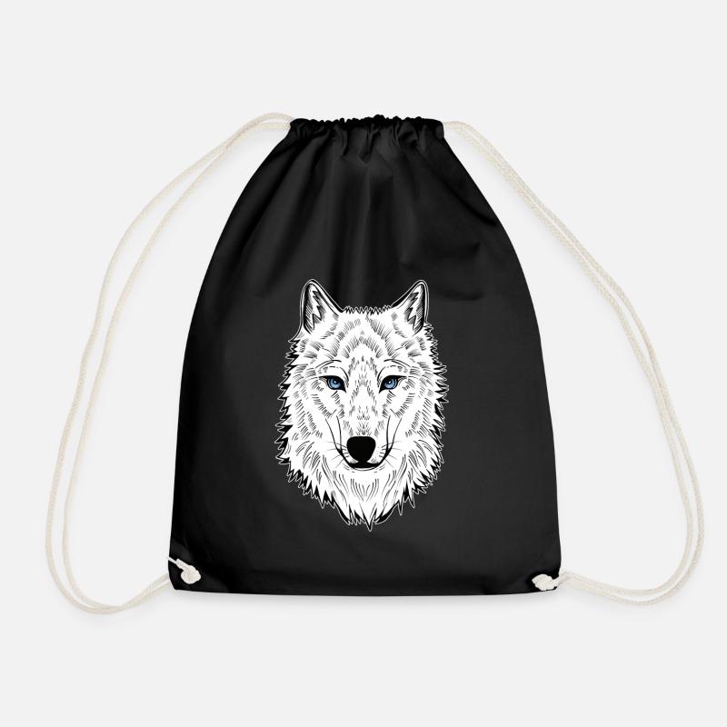 Polarwolf Wolf Blaue Augen - Turnbeutel - Schwarz