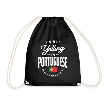 Je ne crie pas Je suis portugais Drôle de portugais Pr - Sac de sport léger - noir - Devant