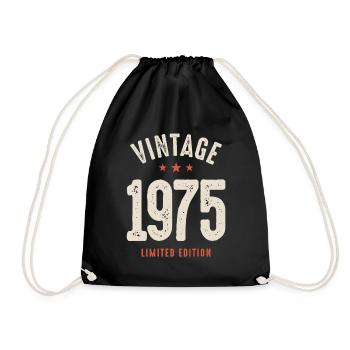 Vintage né en 1975 - 47ème anniversaire Retro - Sac de sport léger - noir - Devant