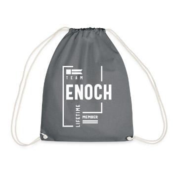 Team Enoch Lifetime Member Personalized Name - Drawstring Bag - grey - Front