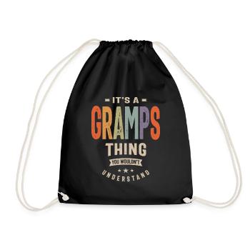 Mens It's a Gramps Thing Funny Dad Grandpa - Drawstring Bag - black - Front