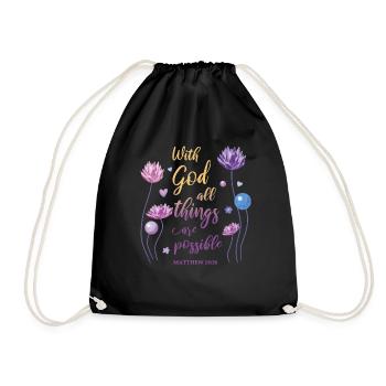 Citation religieuse Don chrétien - Sac de sport léger - noir - Devant