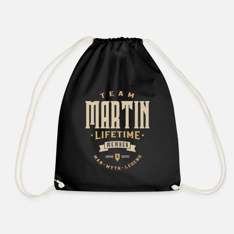 Team Martin Lifetime Member Personalisierter Name - Turnbeutel - Schwarz