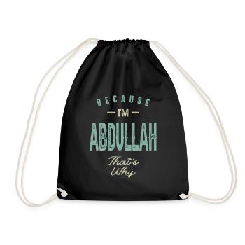 I'm Abdullah Funny Personalized Name - Drawstring Bag - black - Front