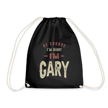 I'm Gary Funny Personalized Name - Drawstring Bag - black - Front