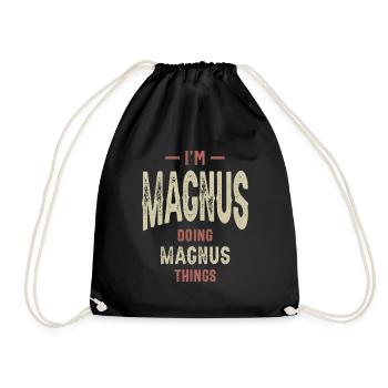 I'm Magnus Funny Personalized Name - Drawstring Bag - black - Front