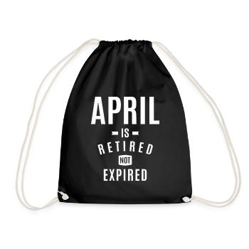 April Personalized Name - Drawstring Bag - black - Front