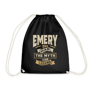 Emery Personalized Name - Drawstring Bag - black - Front