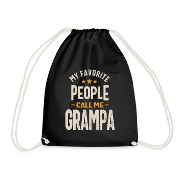 My Favorite People Call Me Grampa - Dad Grandpa - Drawstring Bag - black - Front