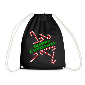 Candy Cane Joyeux cadeau de Noël Idée - Sac de sport léger - noir - Devant