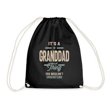 Mens It's a Granddad Thing Funny Dad Grandpa - Drawstring Bag - black - Front