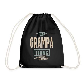 Mens It's a Grampa Thing Funny Dad Grandpa - Drawstring Bag - black - Front