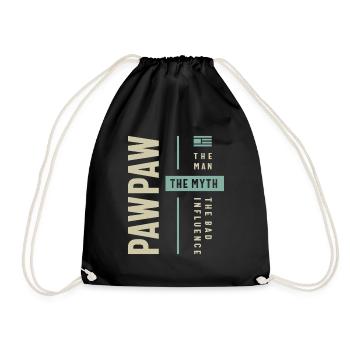 Pawpaw Man Myth The Bad Influence - Dad Grandpa - Drawstring Bag - black - Front