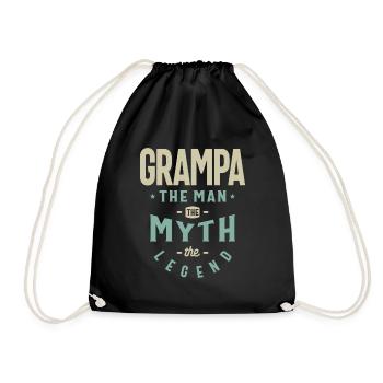 Grampa The Man The Myth The Legend - Dad Grandpa - Drawstring Bag - black - Front