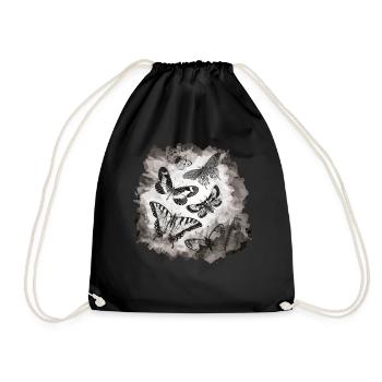 Butterflies insects - Drawstring Bag - black - Front