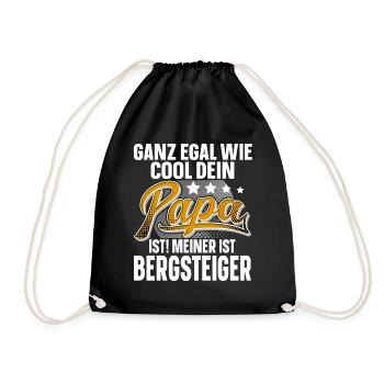 Bergsteiger Papa Vater Vatertag Cooler Papa - Turnbeutel - Schwarz - Vorne