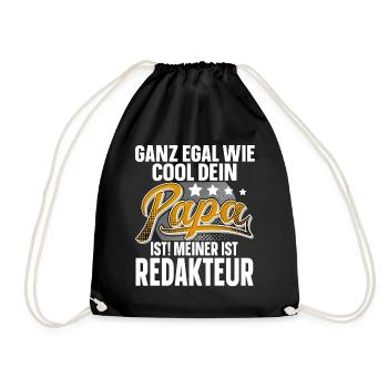 Redakteur Papa Vater Vatertag Cooler Papa - Turnbeutel - Schwarz - Vorne