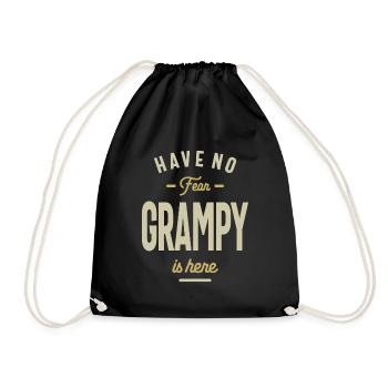 Have No Fear Grampy Is Here - Dad and Grandpa - Drawstring Bag - black - Front