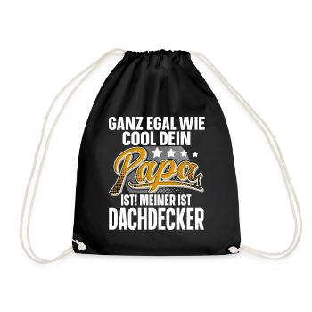 Dachdecker Papa Vater Vatertag Cooler Papa - Turnbeutel - Schwarz - Vorne