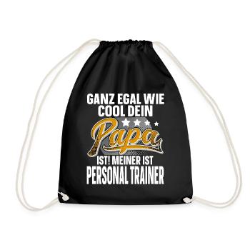 Personal Trainer Papa Vater Vatertag Cooler Papa - Turnbeutel - Schwarz - Vorne