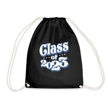 Class Of 2023 Senior 23 Graduation Vintage School - Drawstring Bag - black - Front