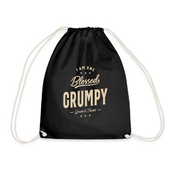 I Am One B Grumpy Funny - Drawstring Bag - black - Front