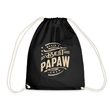 World's Best Papaw Ever Funny - Drawstring Bag - black - Front