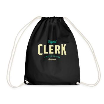 Clerk Funny Job Title Profession - Drawstring Bag - black - Front