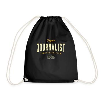 Journalist Funny Job Title Profession - Drawstring Bag - black - Front