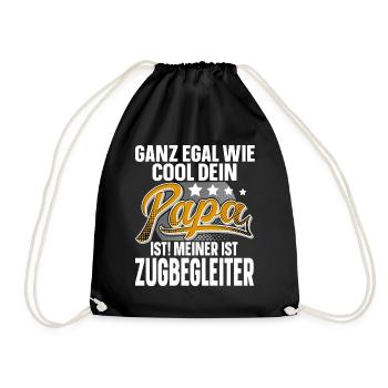 Zugbegleiter Papa Vater Vatertag Cooler Papa - Turnbeutel - Schwarz - Vorne
